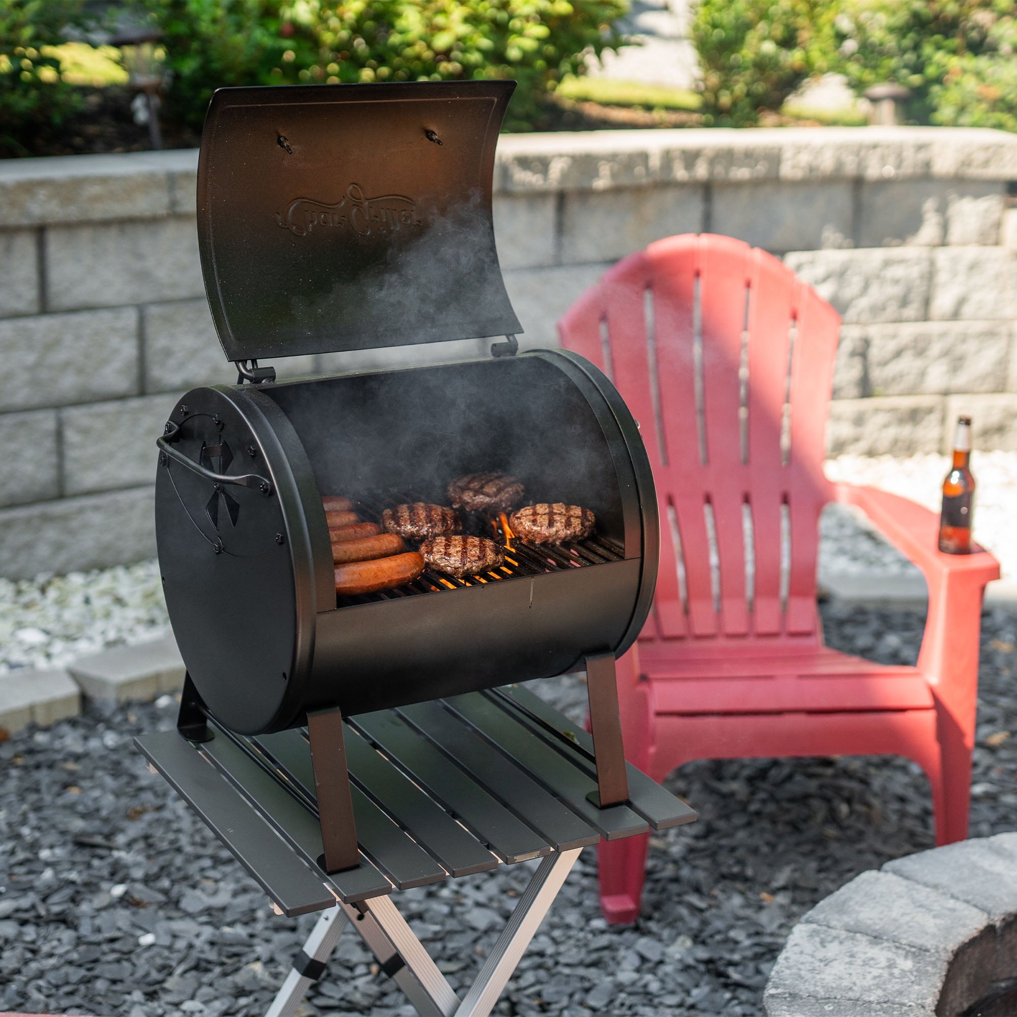 Char-Griller® Portable Pro™ Portable Charcoal Grill and Side Fire Box